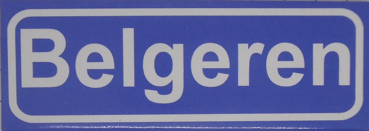 Souv© - koelkast magneet - plaatsnaam bord - kombord - souvenir - koelkastmagneetje - relatiegeschenk Belgeren