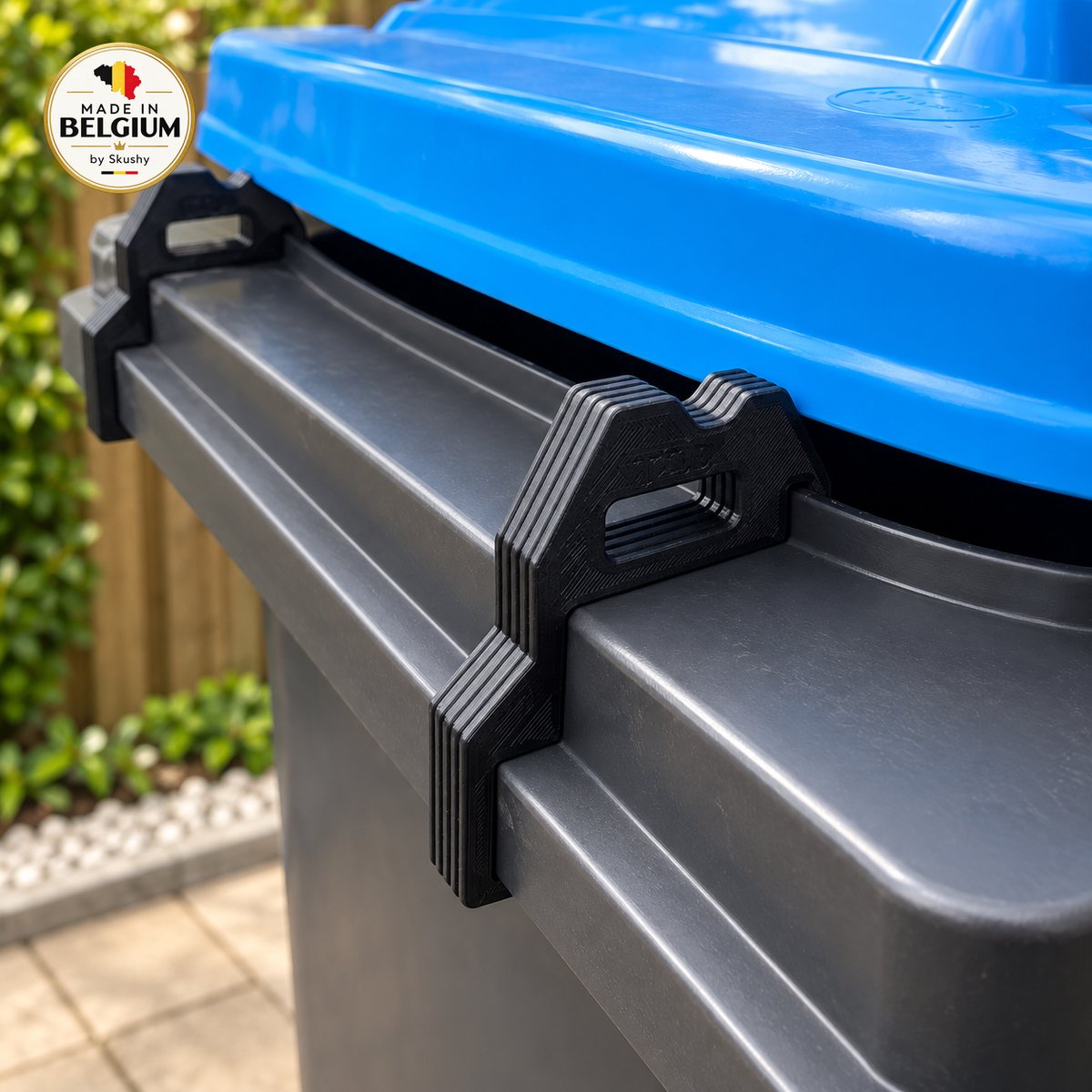 Skushy Kliko Deksel Ventilatieclips - Afvalbak Afstandhouders, Bin Lid Spacers, Container Clips en Luchtcirculatie Set