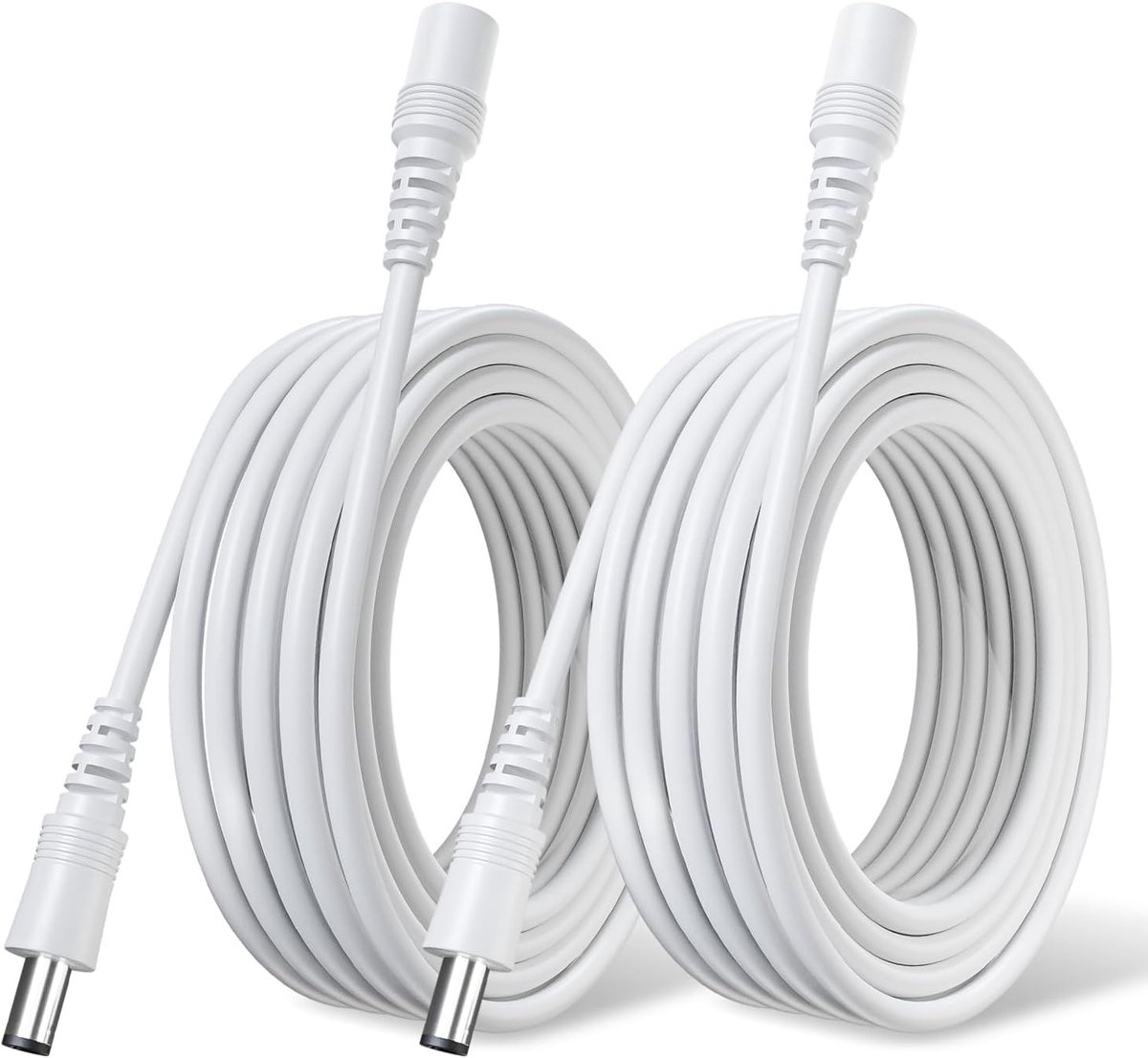 Pack of 2 Power Extension Cable 10 m 5.5 mm x 2.1 mm Compatible with Universal 12V DC Power Adapter for IP Security - ShopVlot