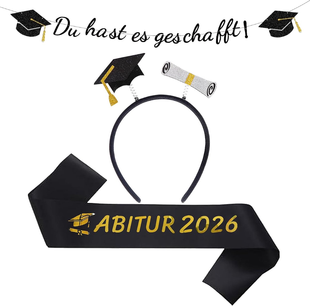 Abitur 2025 Deco Prom Party, 2025, Black, Graduation, Graduation, Graduation, Party Decoration - ShopVlot