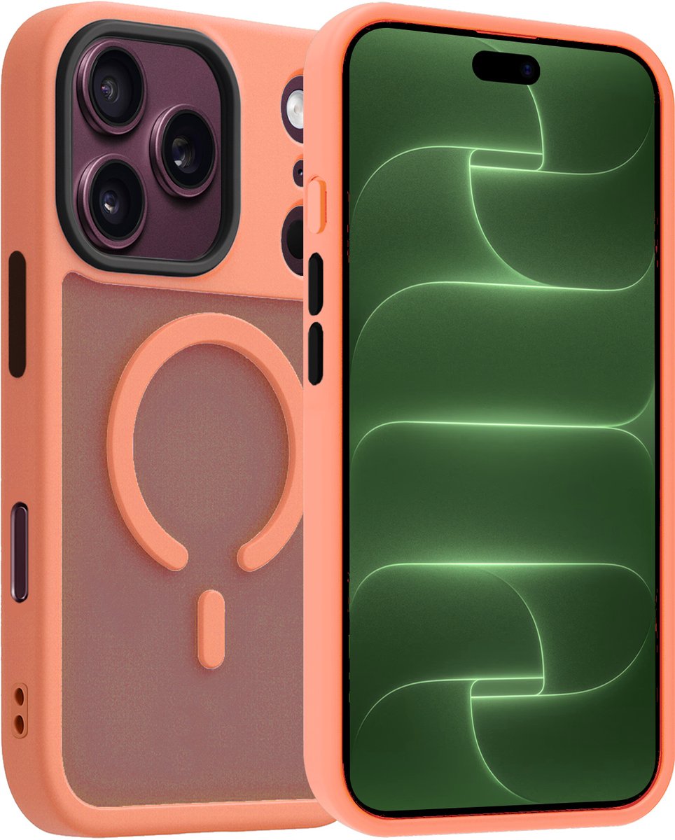 Hoesje Geschikt voor Apple iPhone 18 Pro - Magsafe Compatible - Sterk & Shockproof - Back Cover - Shock Proof Case - Telefoon Hoes Shockproof - Perzik