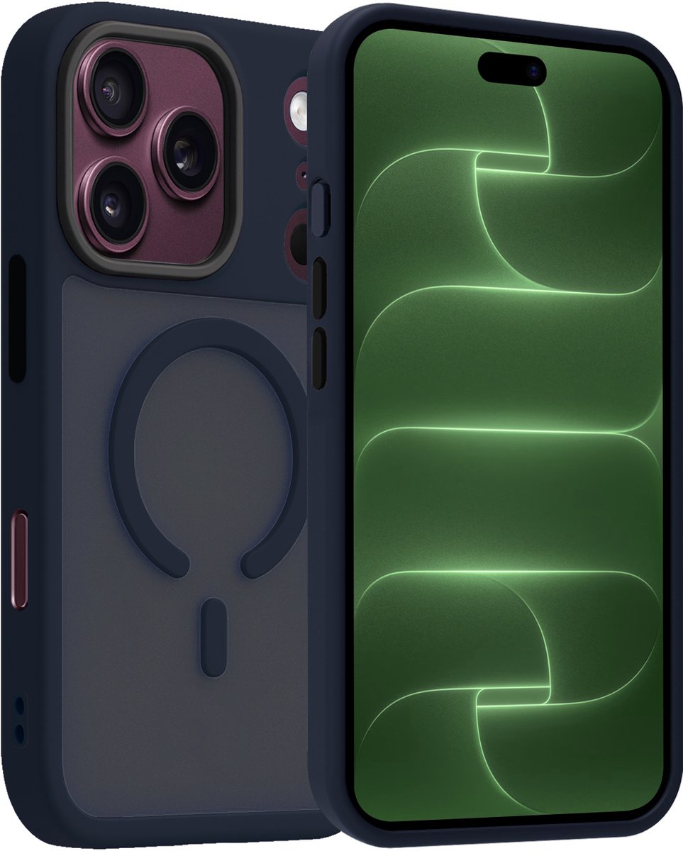 Hoesje Geschikt voor Apple iPhone 18 Pro - Magsafe Compatible - Sterk & Shockproof - Back Cover - Shock Proof Case - Telefoon Hoes Shockproof - Donkerblauw