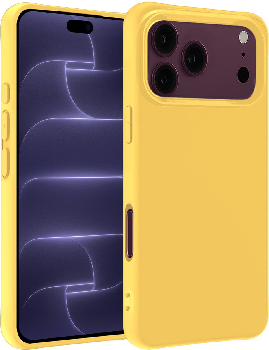 Hoesje - Geschikt voor Apple iPhone 18 Pro Max - Sterk & Shockproof - Siliconen Case - Hoes Cover - Telefoonhoes - Geel