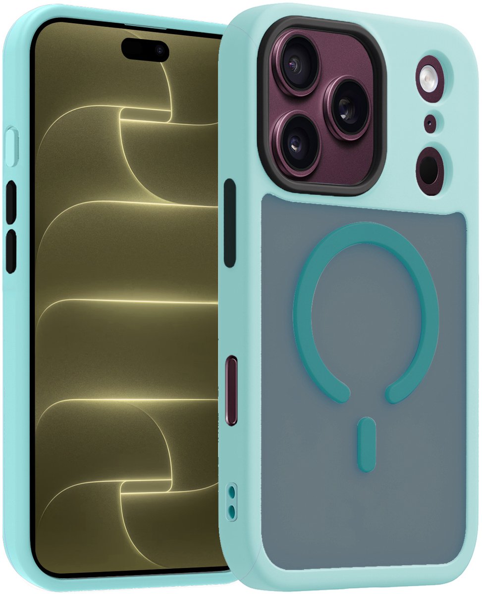 Hoesje - Geschikt voor Apple iPhone 18 Pro Max - Magsafe Compatible - Sterk & Shockproof - Back Cover - Shock Proof Case - Telefoon Hoes Shockproof - Telefoonhoesjes - Lichtblauw