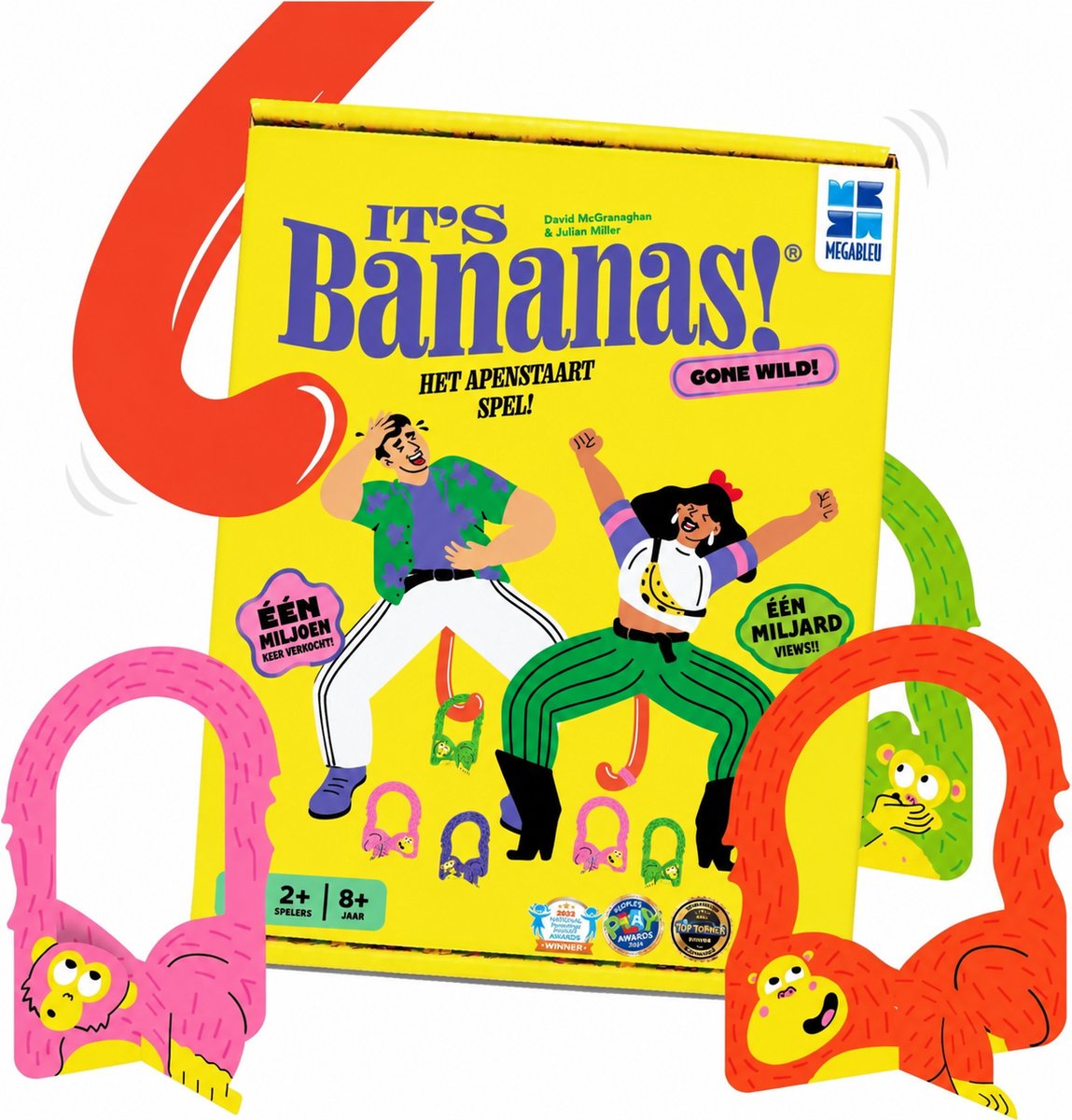 Megableu It's Bananas! - Hilarisch Partyspel voor Jongeren - Gekke Uitdagingen met Apenstaart - Vanaf 8 Jaar - Perfect voor Feestjes
