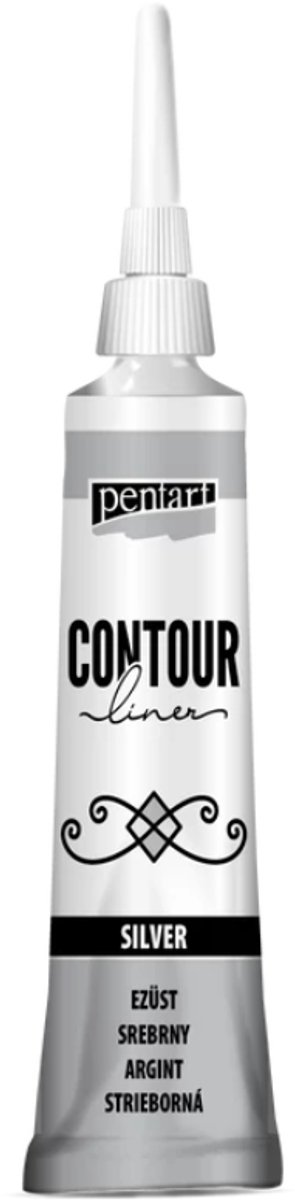 Pentart Contour liner 20 ml Zilver