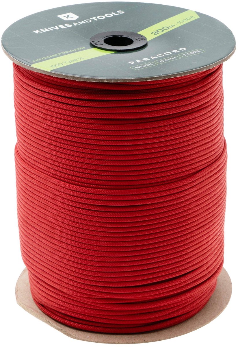 Knivesandtools 550 Paracord Type III – 300 m Cherry