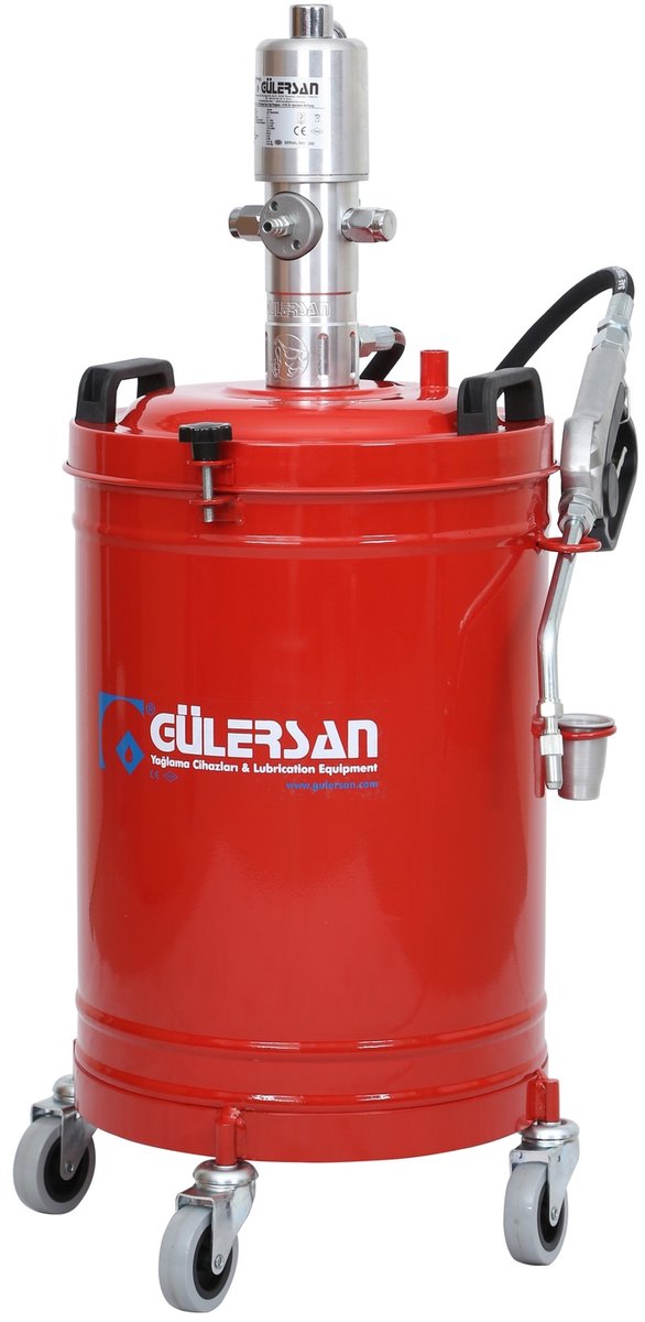 Gülersan Model 4130, olievat met pneumatische pomp, 30 liter
