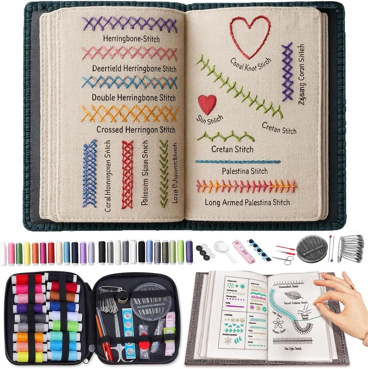 87 Delig Voorbedrukt Borduurpakket voor Beginners - Inclusief Alle Benodigdheden en Handleiding - Borduurpakket Volwassenen - SOLLBRY®