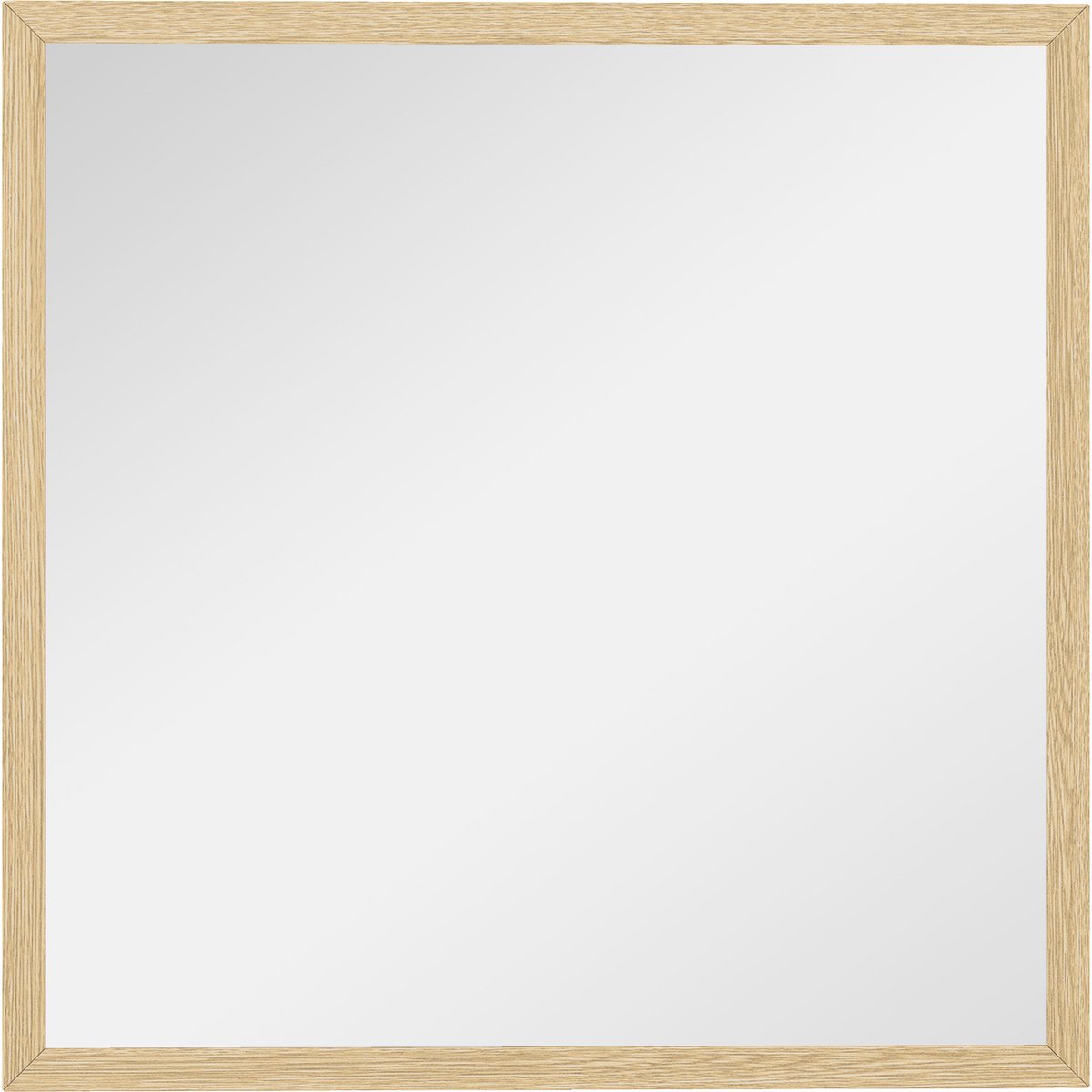 Hoohohoo Vierkant Spiegel 50x50cm Natuurlijk Glas Ophangbaar of Staand voor Woonkamer Hal Slaapkamer Entree Natuurlijk hout