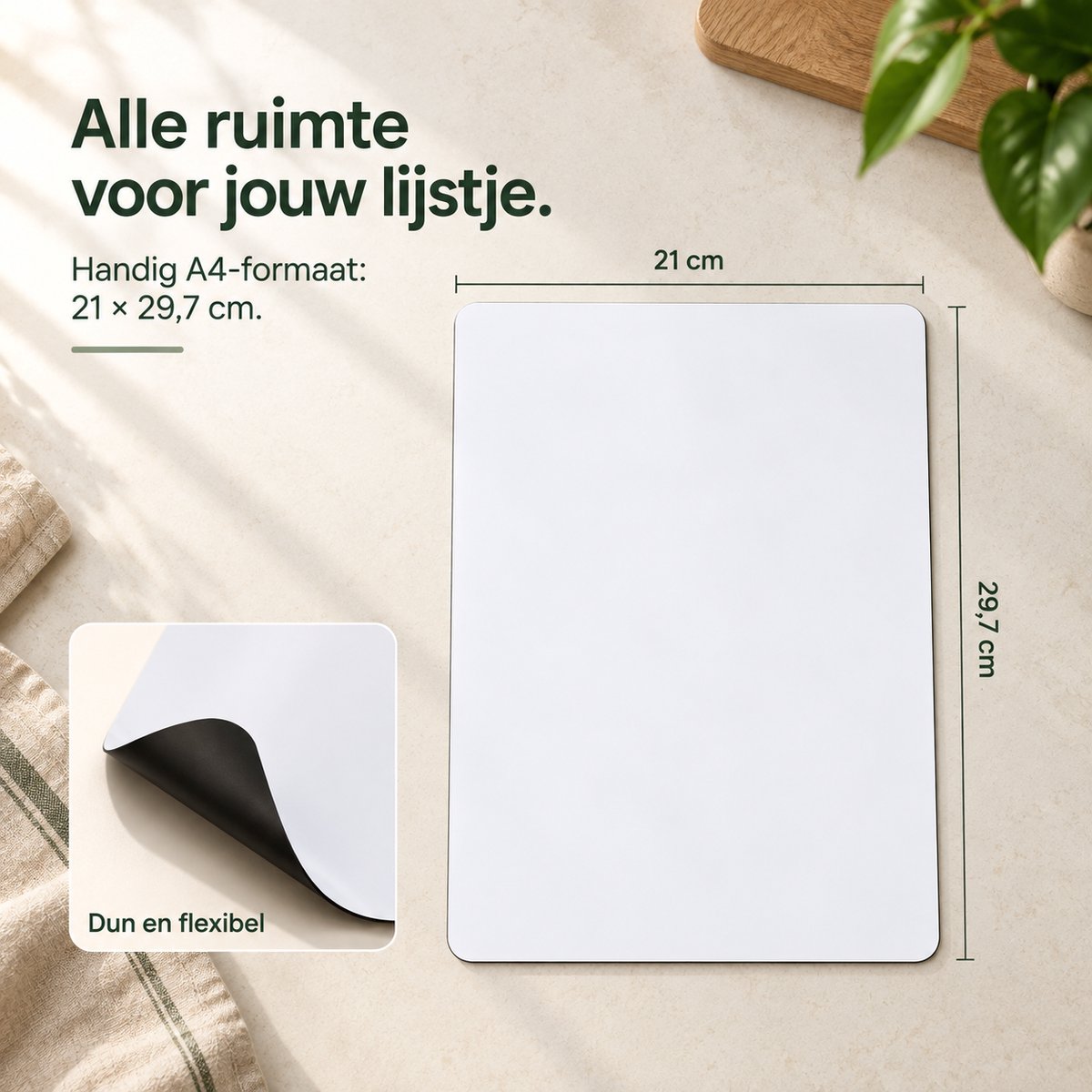 Consumerce® Magnetisch Whiteboard A4 Met 2 Stiften & Wisser - Klein Mini Bord - Koelkast, Magneetbord Memobord Planbord - Weekplanner Maandplanner Familieplanner - Schrijfbord Wisbord Uitwisbaar - To Do Planner/Lijst Boodschappenlijst — cadeau in Kalenders & Planners - foto 3