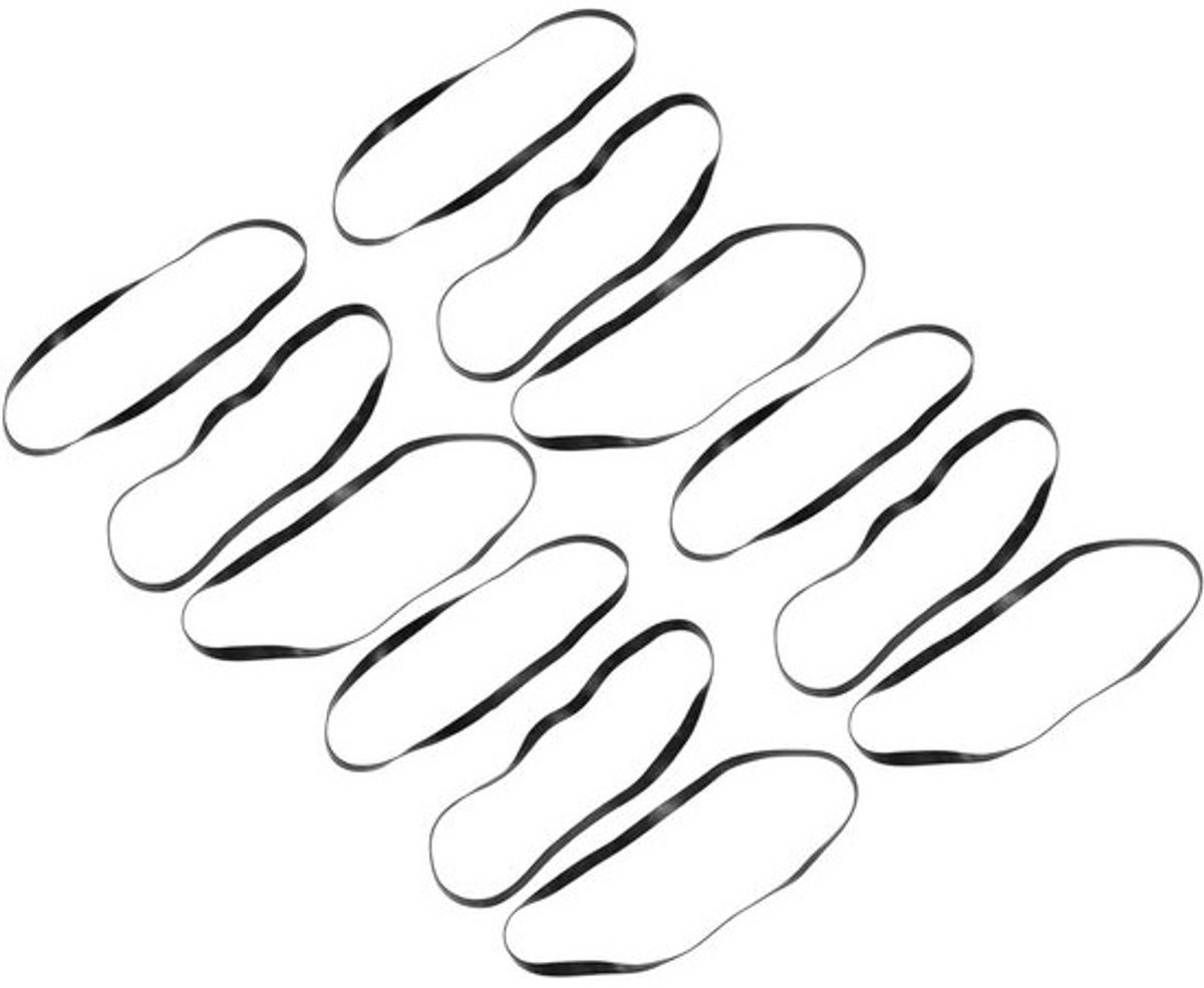 Riemset voor cassettebandmachine - Riemen voor cassettespeler - Voor reparatie van recorder - Vlakke rubberen riem - 11–14,5 cm - Zwart