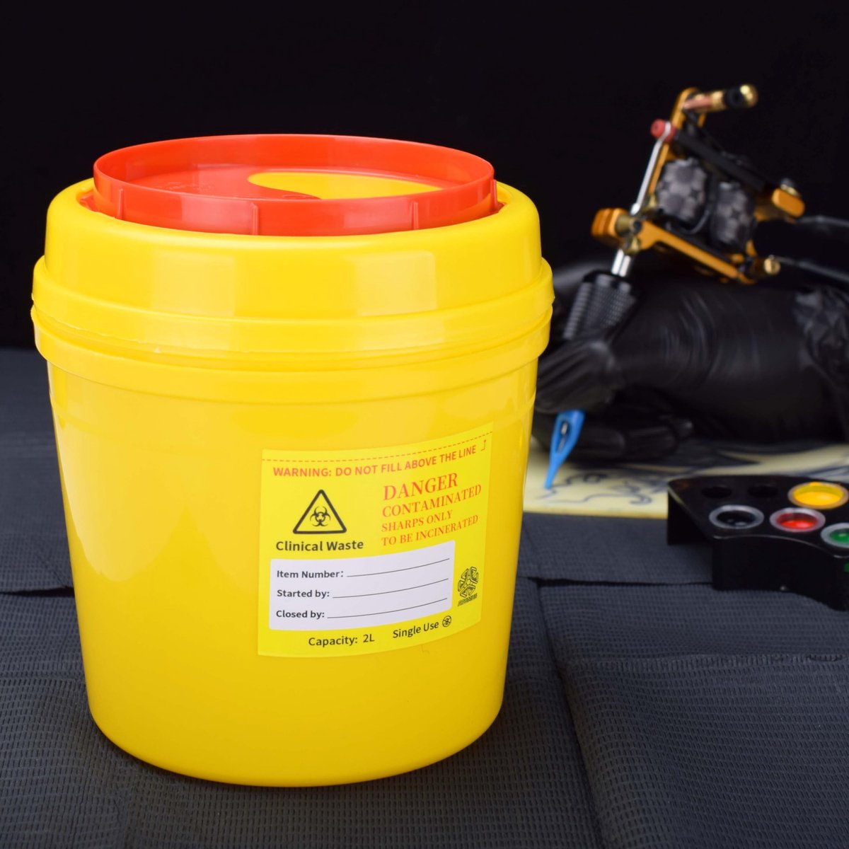 ATOMUS Sharps Containers Needle Destruction Tattoo Plastic Sharp Container Box Waste Bin Needle Disposal Bin with Lid - ShopVlot