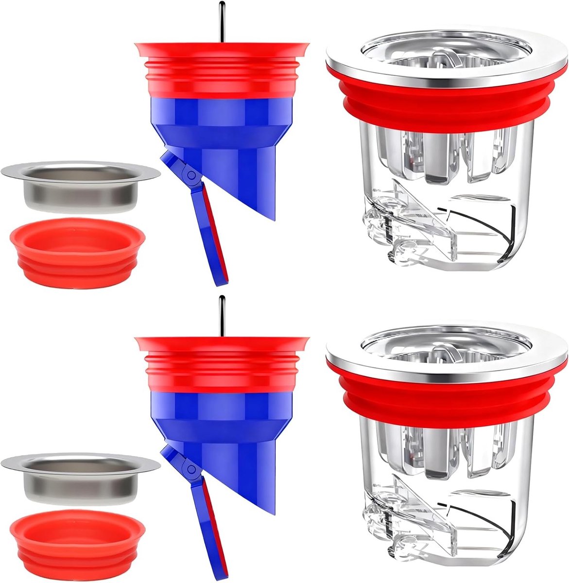 Odour Valve Set van 4 Stuks voor Vloerafvoer - 35-52 mm, Geurafsluiter, Afvoeraccessoires en Waterdichte Oplossingen