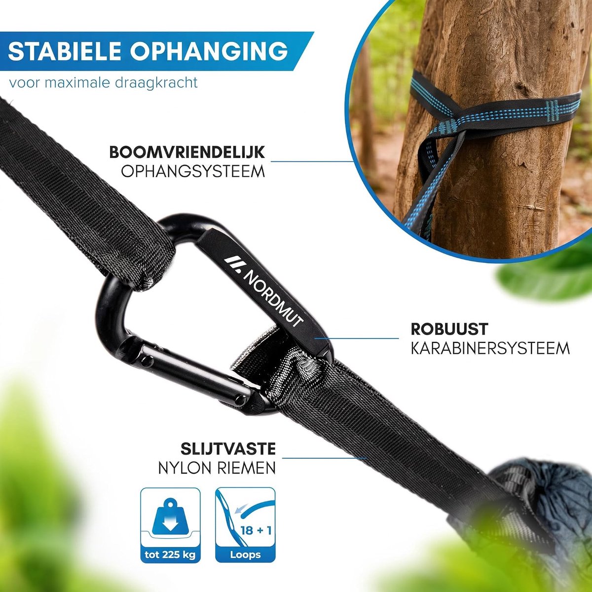 NORDMUT® Ultralight Outdoor Hammock [with Mounting Set] - Camping Hammock for Camping, Outdoor Activities and Garden - ShopVlot