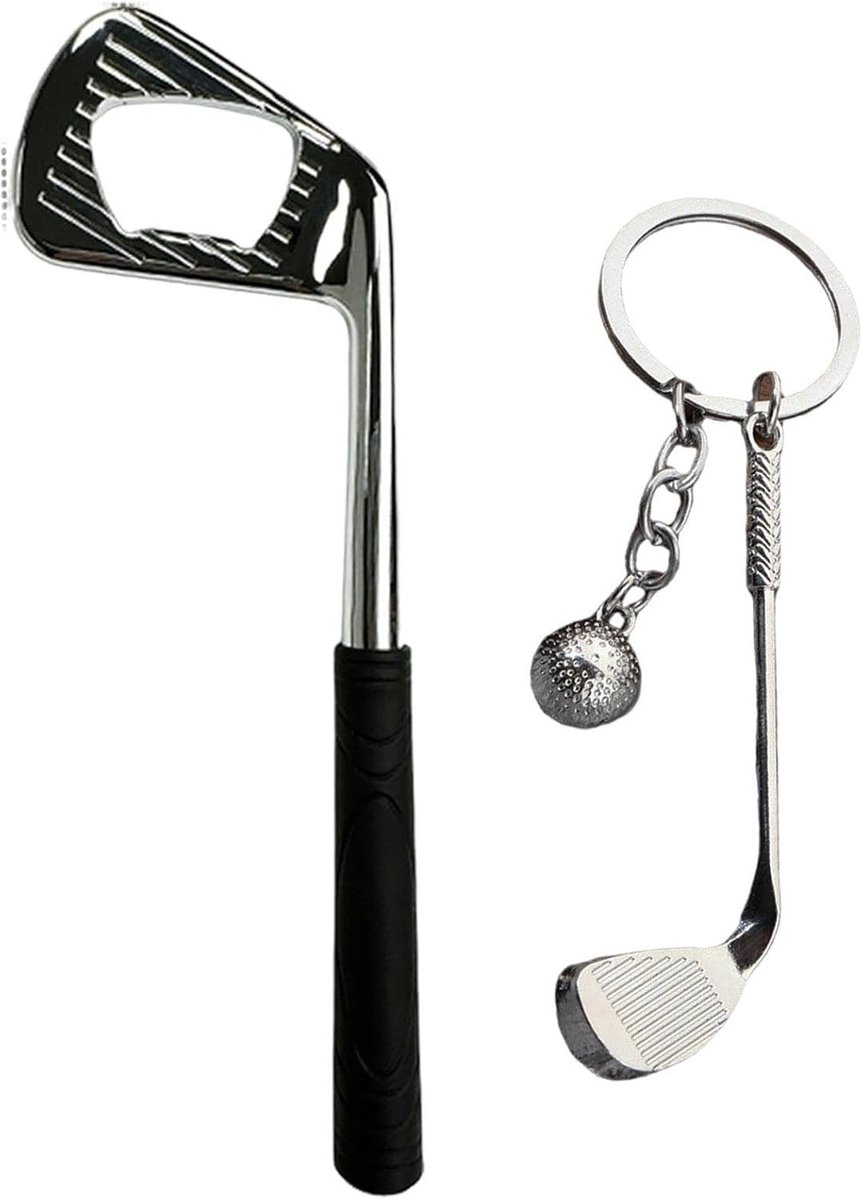 Golf Club Corkscrew en Golf Sleutelhanger - Creatieve Geschenken voor Golfliefhebbers en Golfaccessoires voor in de Tas