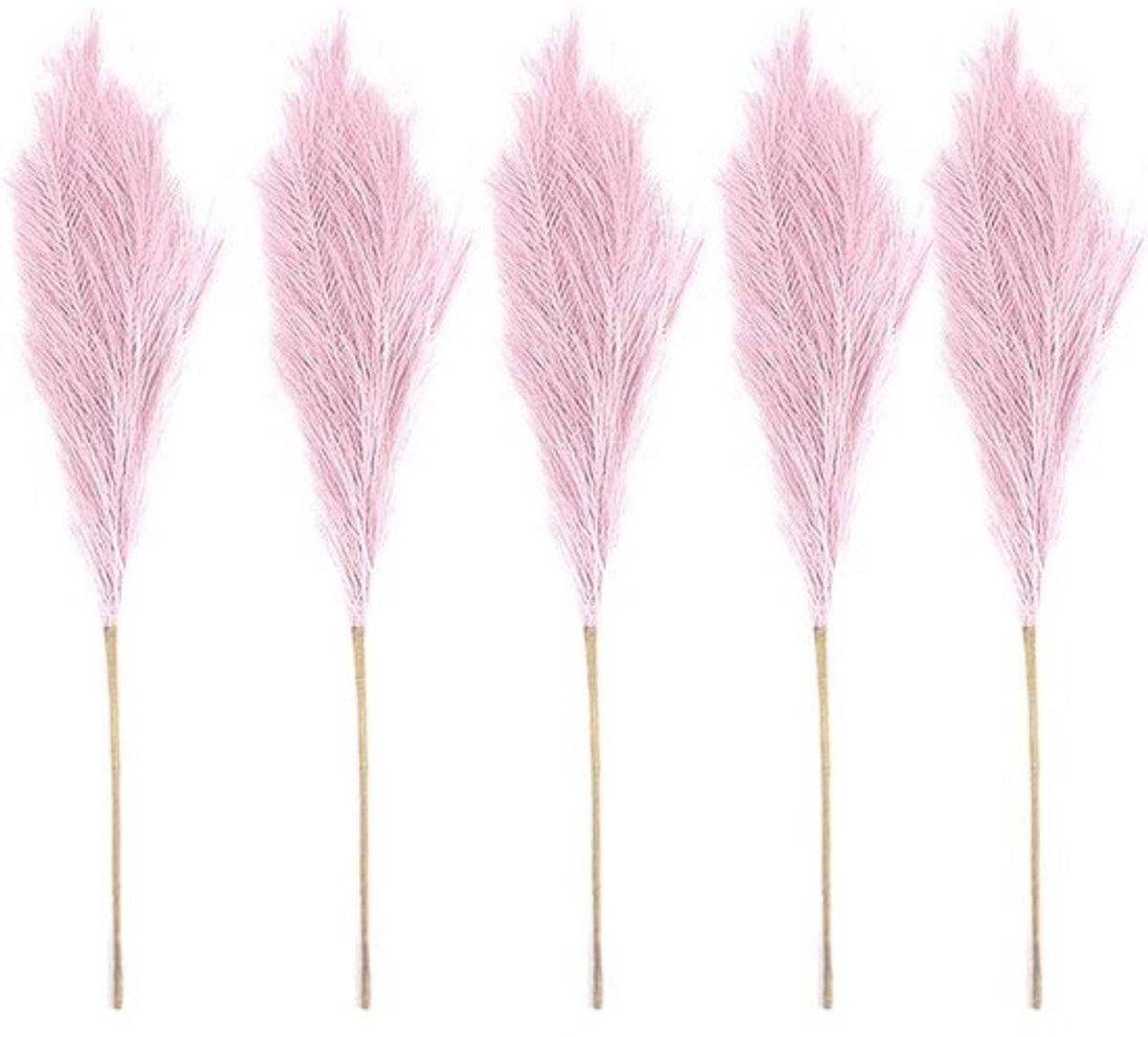 Kunstgrasboeket - Decoratiegras - Voor de woonkamer - Altijd vol en luchtig - 70 cm hoog - Zachtroze