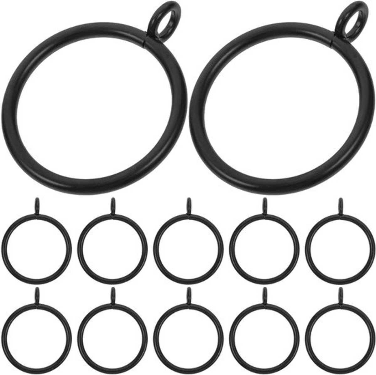 Gordijnringen - Gordijnophangers - Ringen - Voor het ophangen van gordijnen - Stevige constructie - IJzer - 40 stuks - Zwart