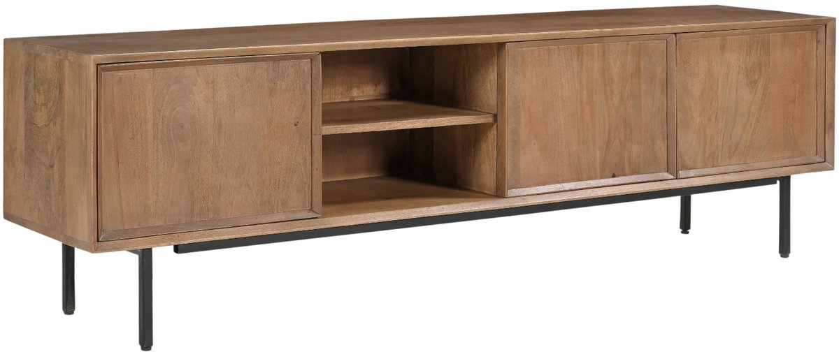 Livingfurn TV-Meubel Ravenstein - 50x180x40cm Bruin, Zwart