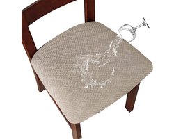 LANSHENG Set of 4 Dining Chair Covers Washable Stretch Jacquard Waterproof Dining Chair Chair Seat Covers for Dining - ShopVlot