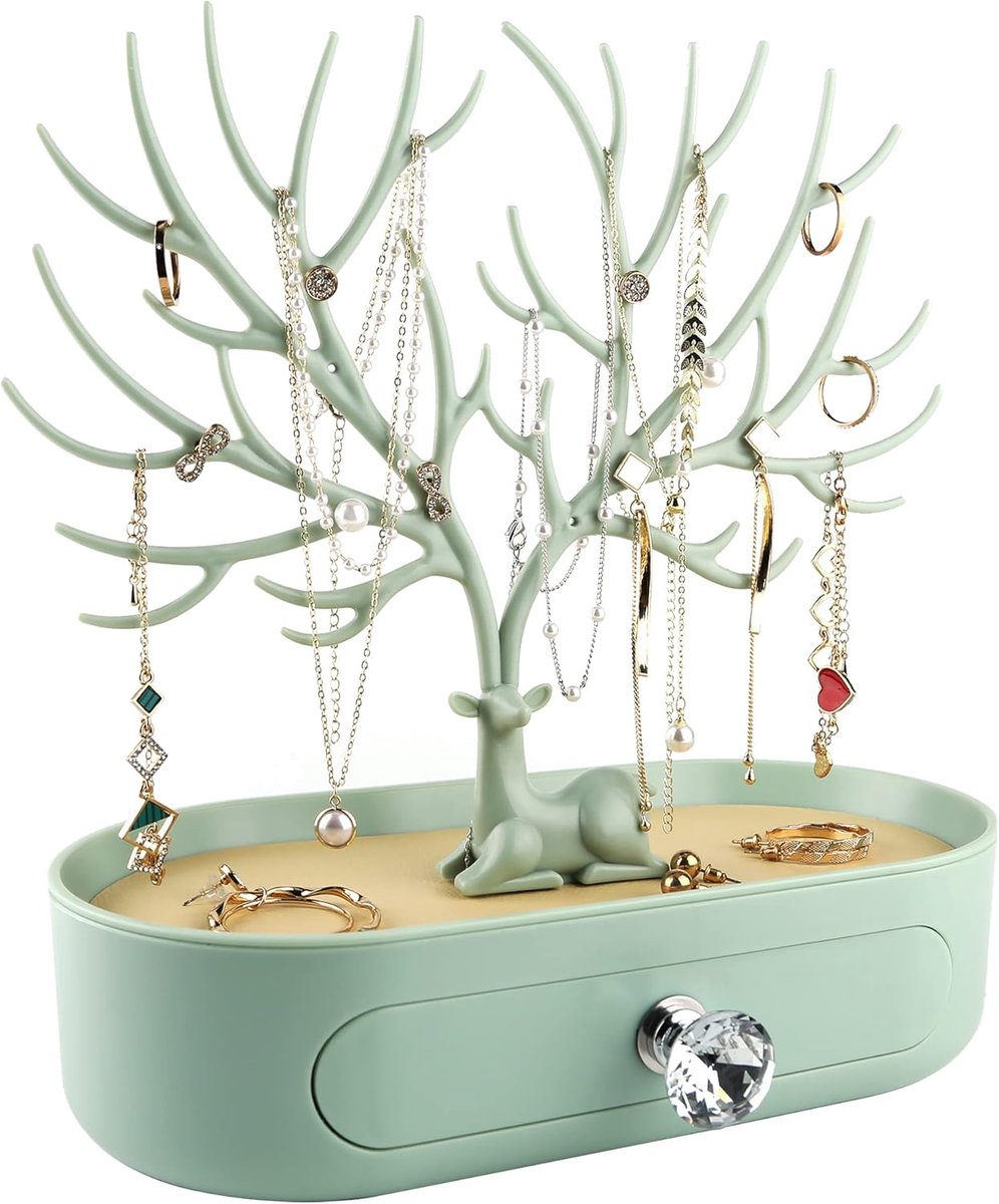 MORE&LESS Sieradenstandaard in de vorm van een hertengewei, juwelenboom voor ringen, oorbellen, halsketting, armband - ShopVlot