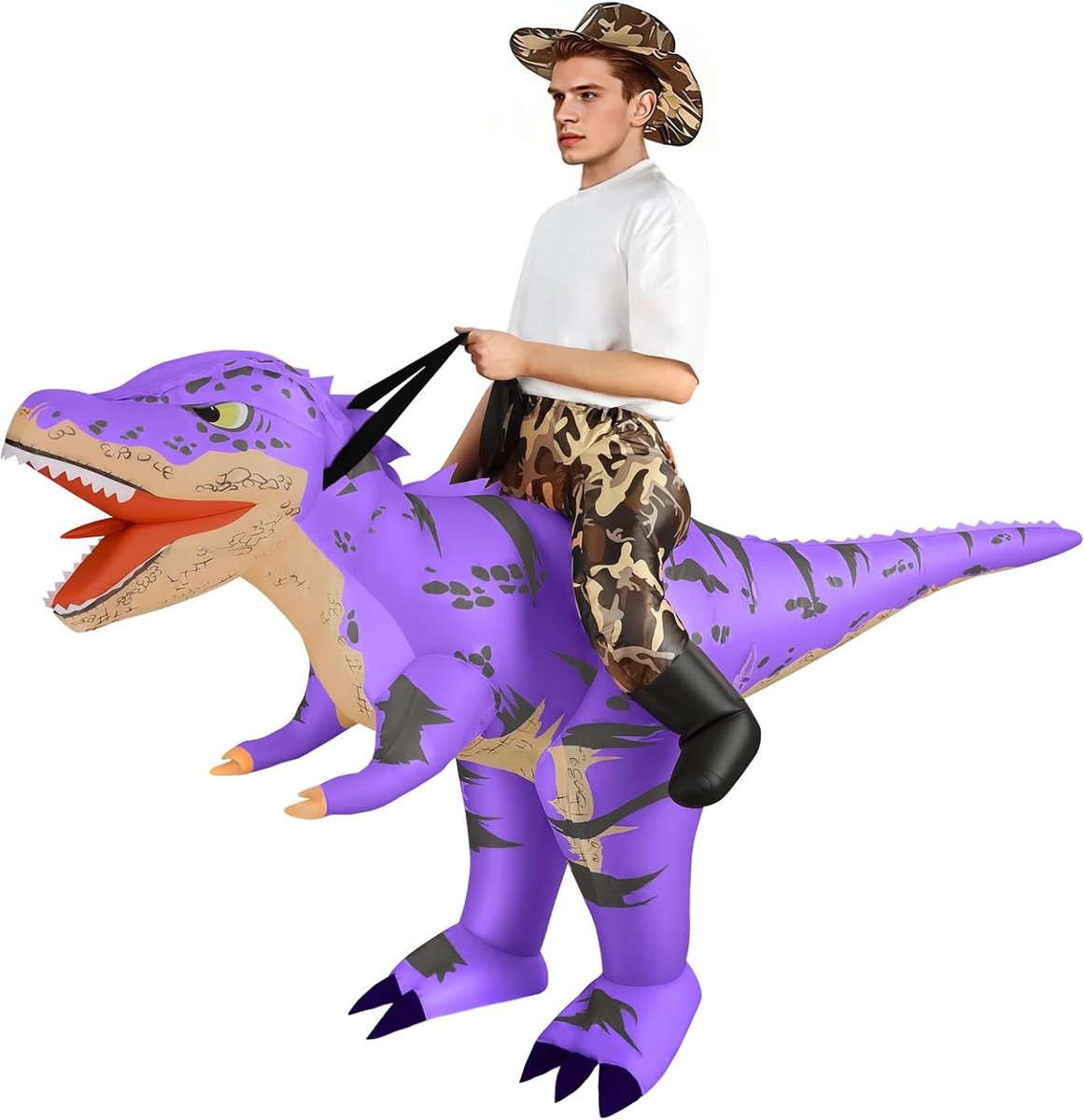 Opblaasbaar T-Rex Kostuum voor Feestjes, Carnavals en Halloween - Inclusief Inflatiesysteem en Geschikt als Verjaardagscadeau