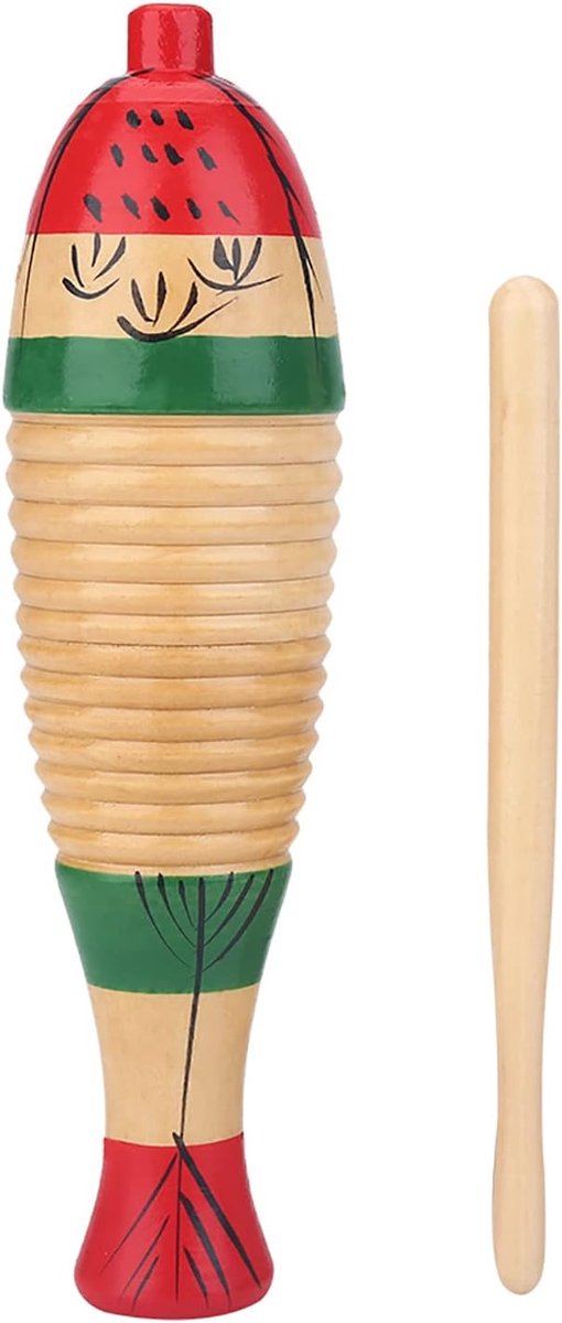 Wooden Colorful Fish Shaped Guiro Instrument Latin Percussion Musical Instruments for Adults Children - ShopVlot