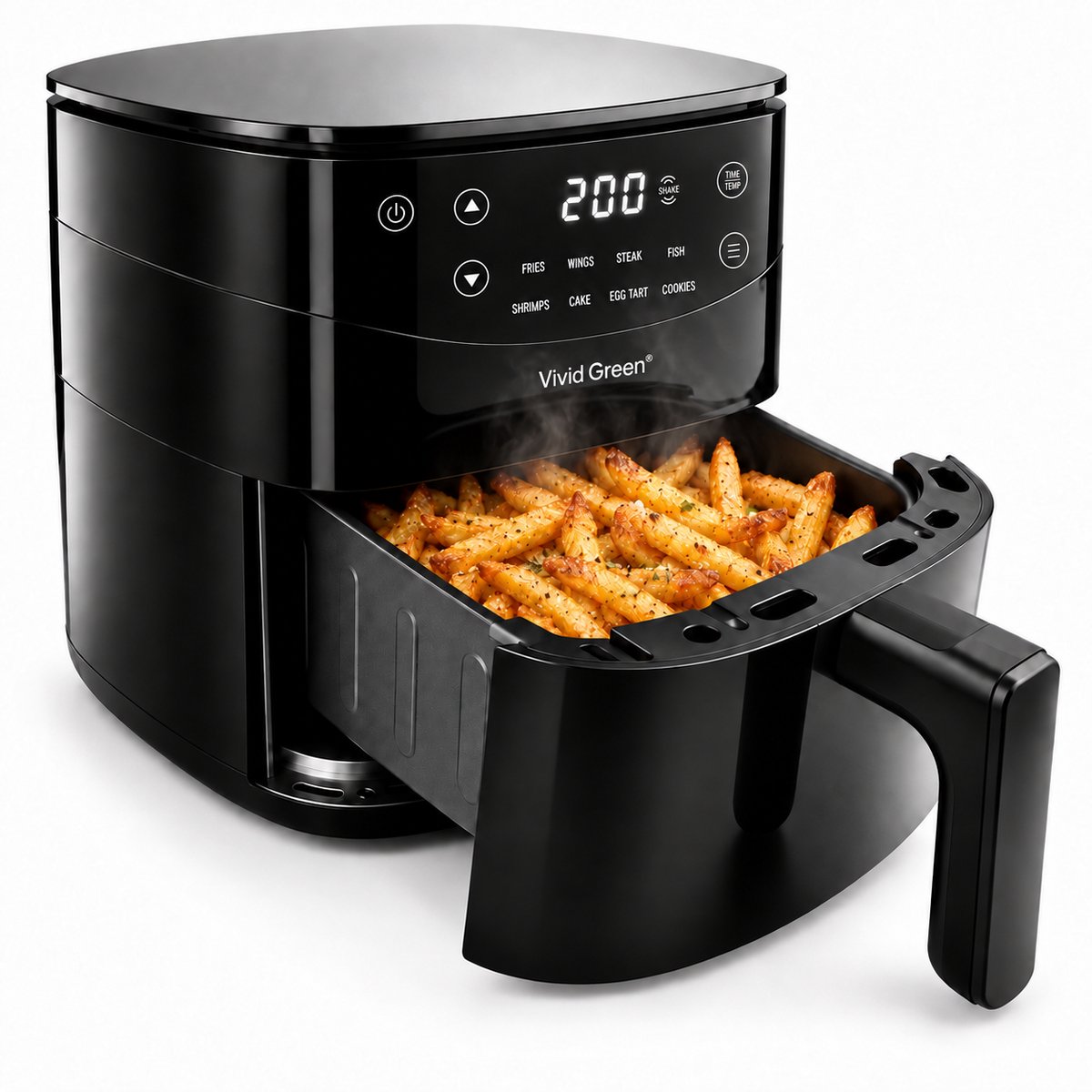 Vivid Green Airfryer 3L – 2 tot 3 Personen – PFAS-vrij – 8 Programma’s – Digitaal Display