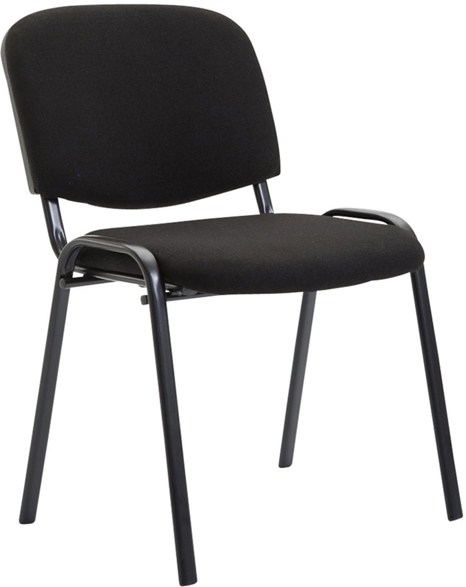 Luxe Comfort Milano 0009 bezoekersstoelen (set van 4) - stof - zwart