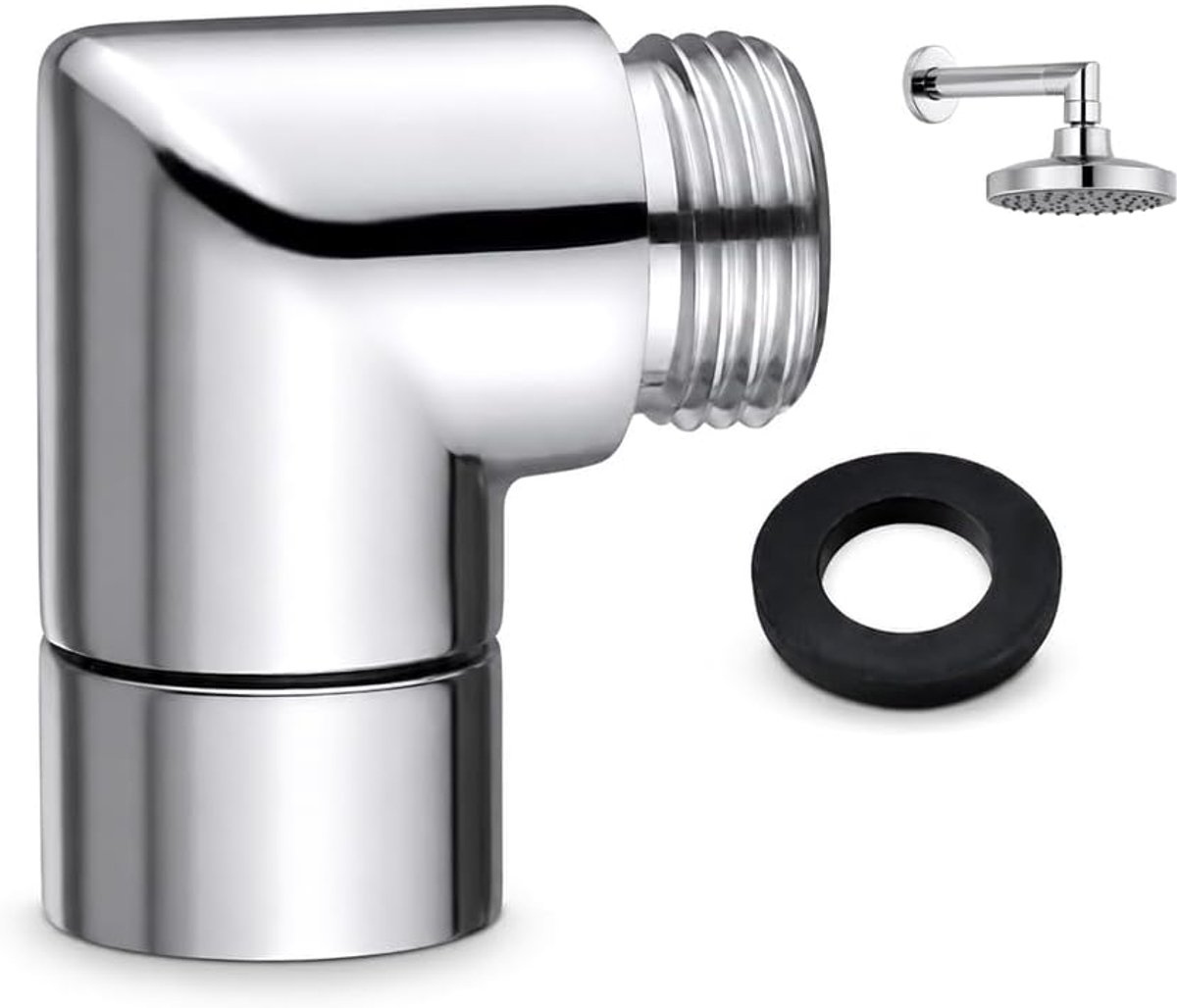 Hoekstuk handdouche adapter 90 graden, HMCEY douchekop regendouche adapter - ShopVlot