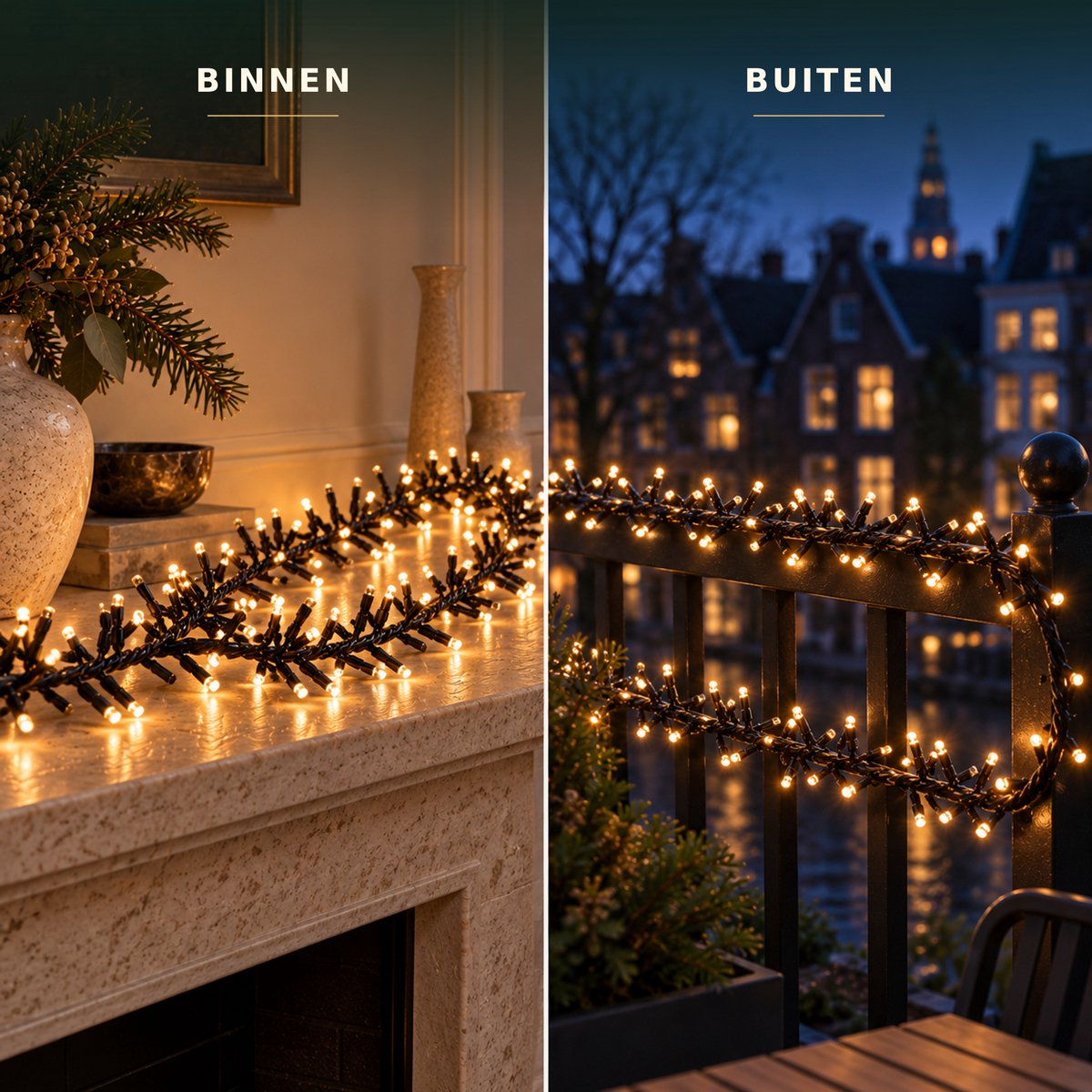 EasyMart Clusterverlichting 768 LED - Kerstverlichting - Kerstboomverlichting Extra Warm Wit - Voor Binnen en Buiten - Timer - 8 Lichtfuncties met Geheugen - IP44 - 5,5 m Verlicht + 3 m Aanloopsnoer - 8,5 m Totale Lengte - Kerstdecoratie – foto 5