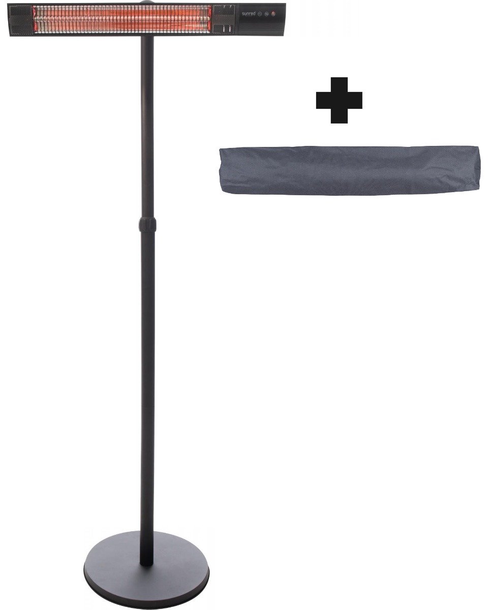 Sunred Dark 2500 W - Freestanding patio heater - Black + cover