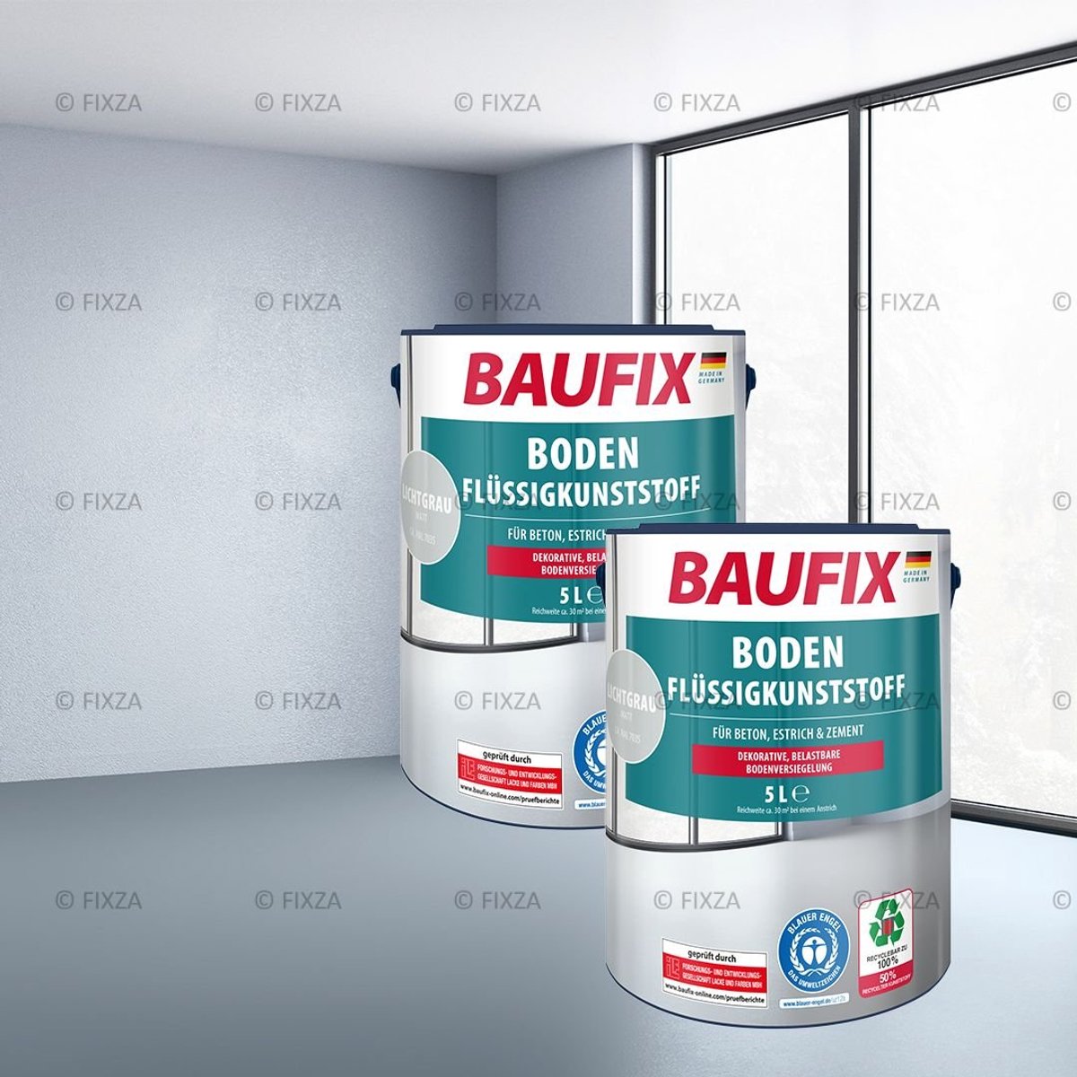BAUFIX Betonverf vloeren Voordeelverpakking lichtgrijs 30 m²