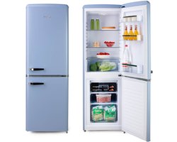 PRIMO PRRFR3060L Retro Koelkast - 202L - D - Koelvriescombinatie - Vrijstaand - Blauw