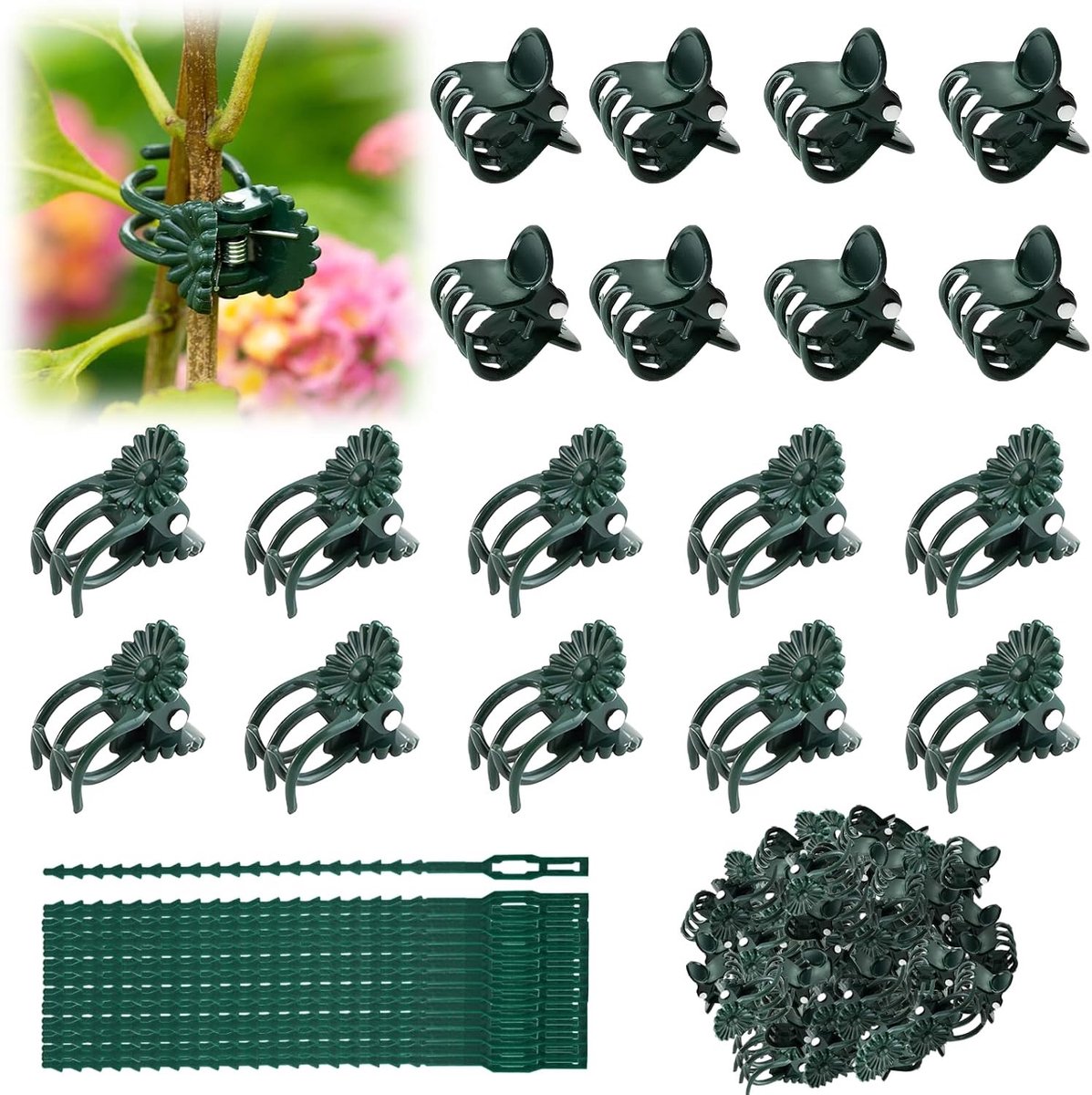 Herbruikbare Plant Clips voor Orchideeën - 230 Stuks, Verstelbare Plant Ties en Stem Bescherming, Eenvoudig in Gebruik, Tuinaccessoires voor Plantenverzorging