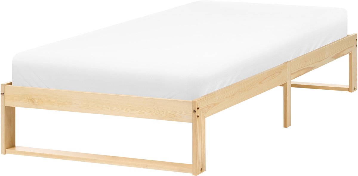 TALAIRAN - Eenpersoonsbed - Lichtbruin - 90 x 200 cm - Dennenhout