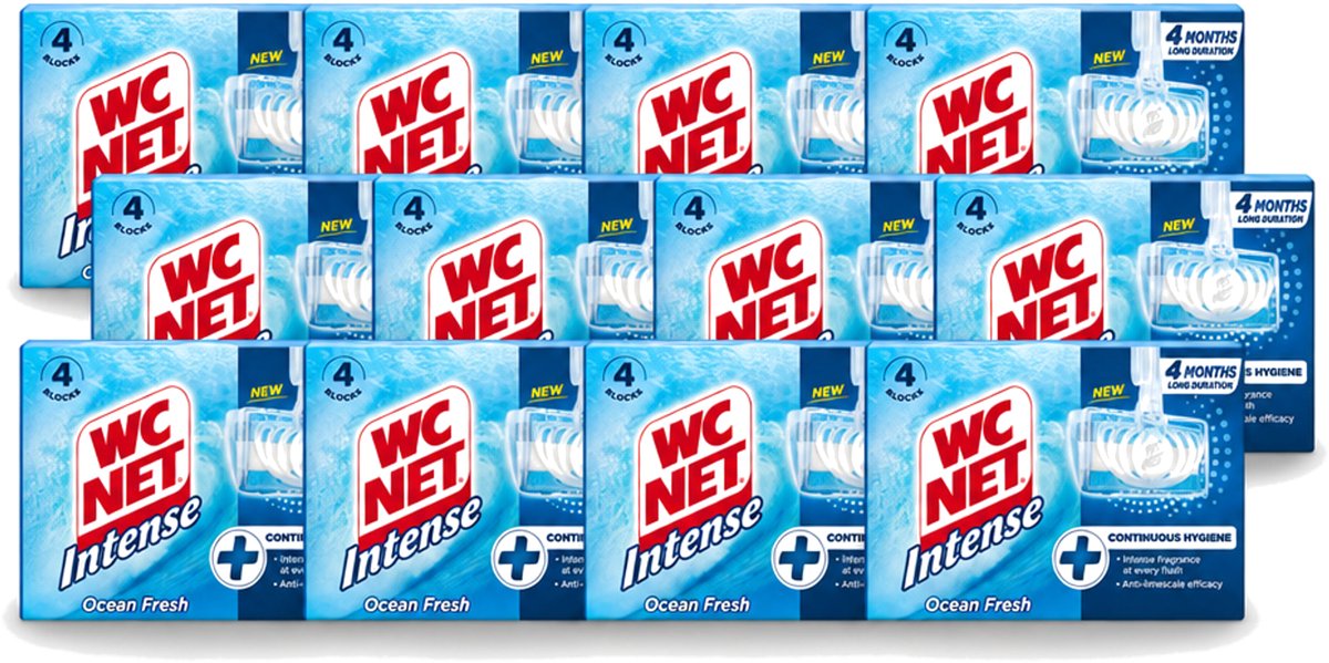 12 x WC Net - Toiletblok - Ocean Fresh - 4 Blokjes - Voordeelverpakking - 12 stuks