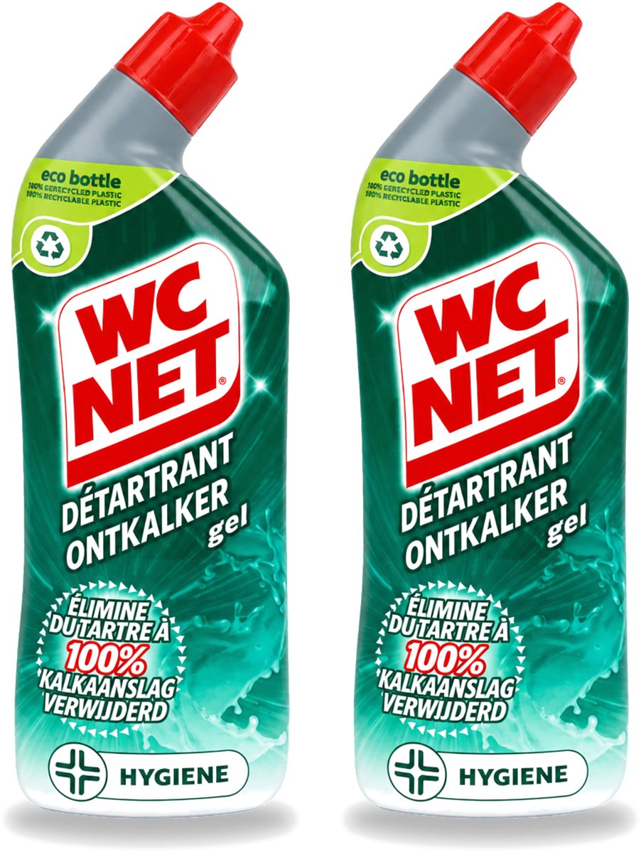 2 x WC Net - Toiletreiniger - Gel - Ontkalkt - Gerecycled Materiaal - 750 ml - Voordeelverpakking - 2 stuks