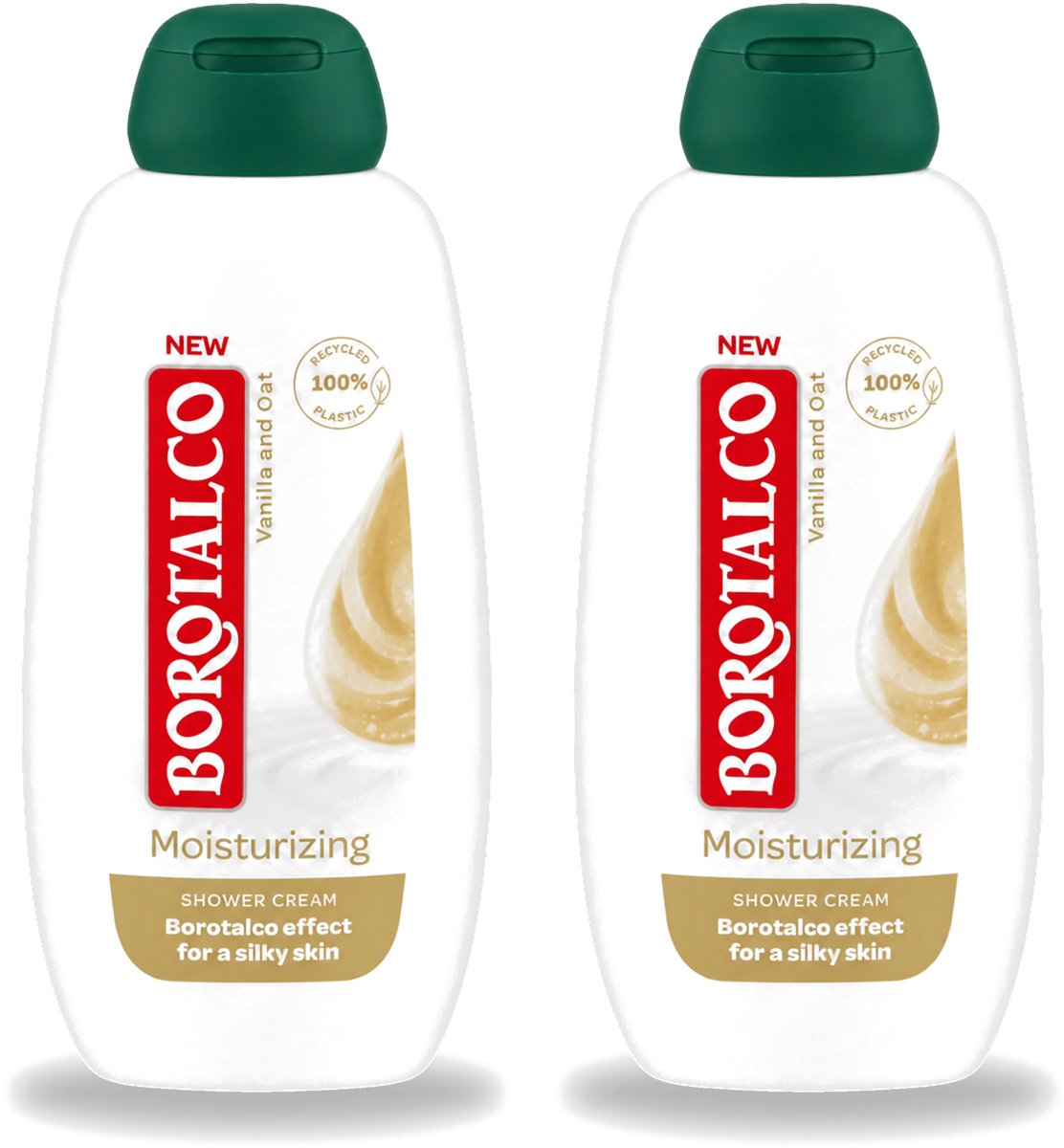 2 x Borotalco - Douchegel - Moisturizing - Vanilla & Oat - 250 ml - Voordeelverpakking - 2 stuks