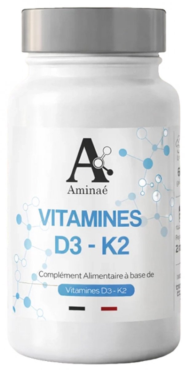 Aminaé Vitaminen D3 - K2 60 Capsules
