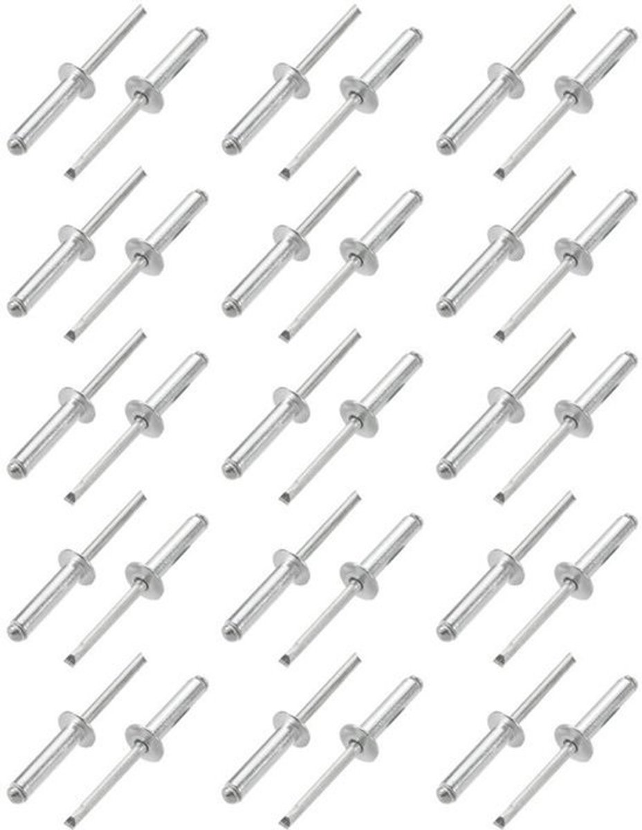 30 x open blindklinknagels - Aluminium en staal - Klinknagels - 6 x 25 mm