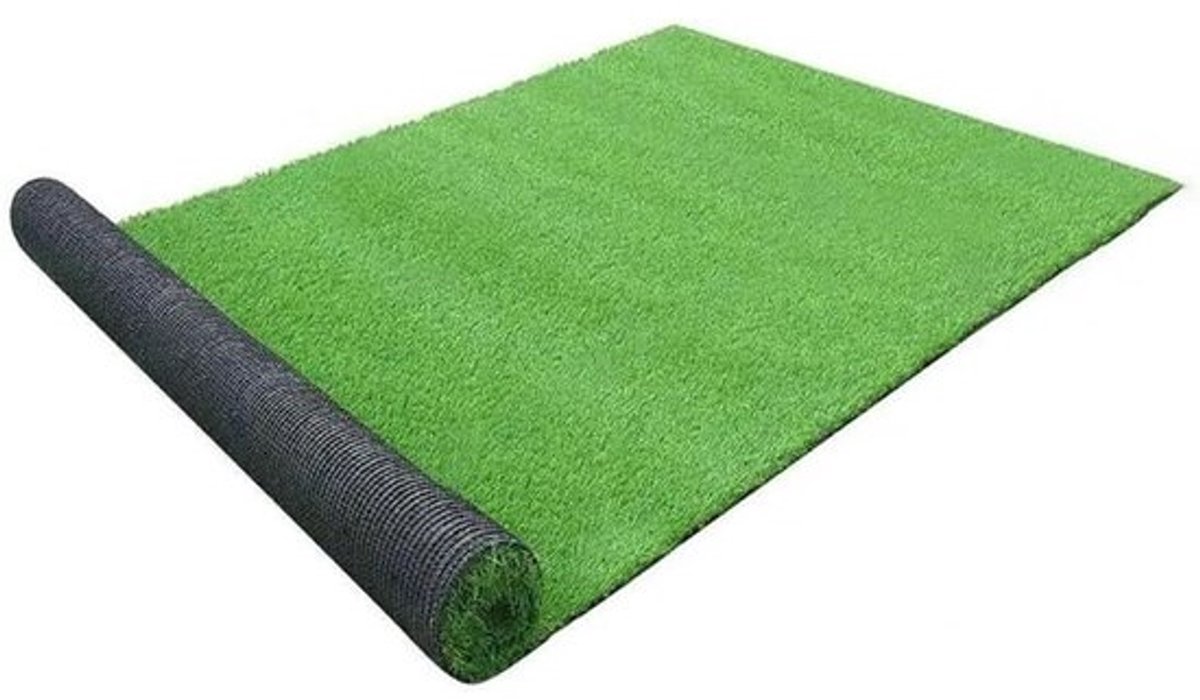 Kunstgrasmat - Synthetisch gazontapijt - Voor binnen en buiten - Onderhoudsarm - UV-bestendig - 05 x 1 meter - Groen
