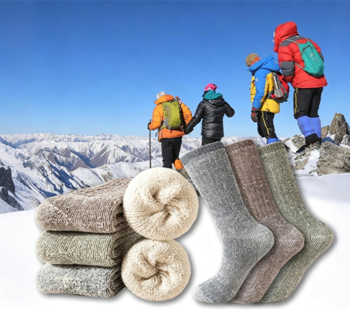 3 Paar Wandelsokken - Wool Dames en Heren - Lichte Wol Sokken met Blaarbescherming