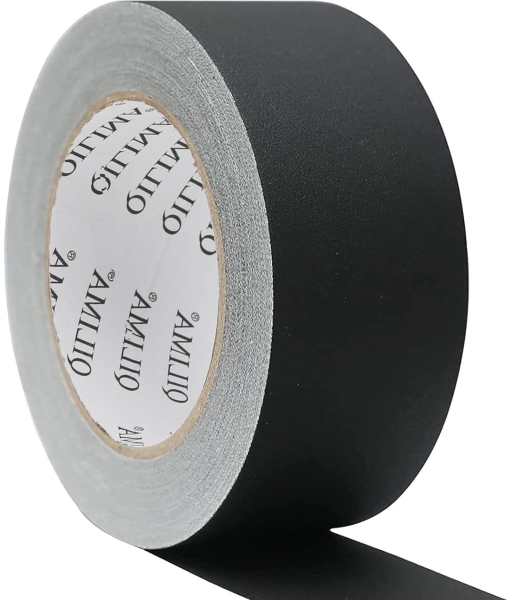 Gaffer Tape voor Professioneel Gebruik, Matte Non-Reflective Finish, Ideaal voor Kabels, Podium en Fotografie (2"x30 Yards, Zwart)