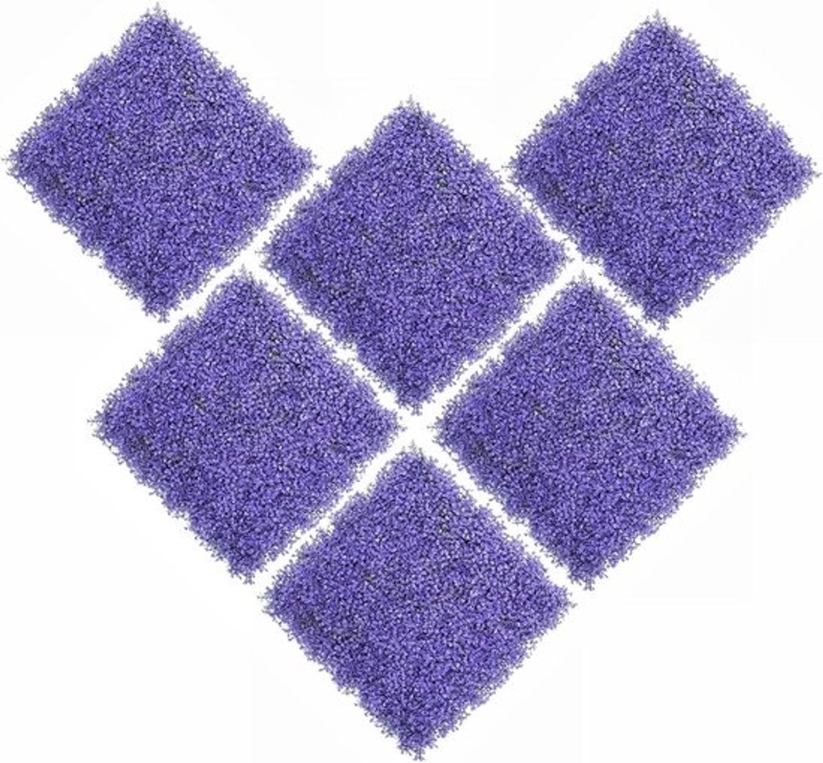 Kunstgraspanelen - Achtergrond van nepgazon - Decoratie voor binnen en buiten - Met ritssluitingen - 20x20 inch - Paars