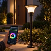 Iplux® Florence - Slimme Staande Solar Lamp 62cm - Smartphone App Control - Warm Wit + Kleur - IP65 Waterproof