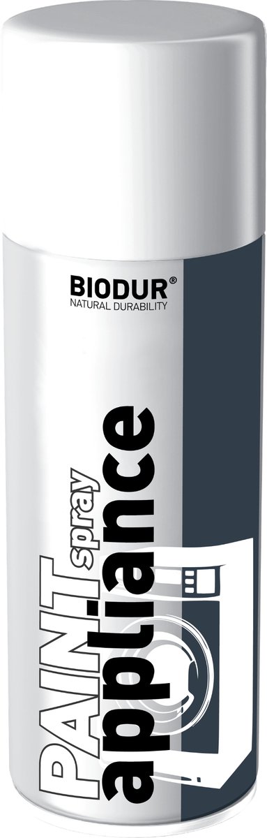 BIODUR Huishoudapparaten Acryl Spuitlak - Glans Wit - 400ml - Water- & Krasbestendig - Geen Primer Nodig
