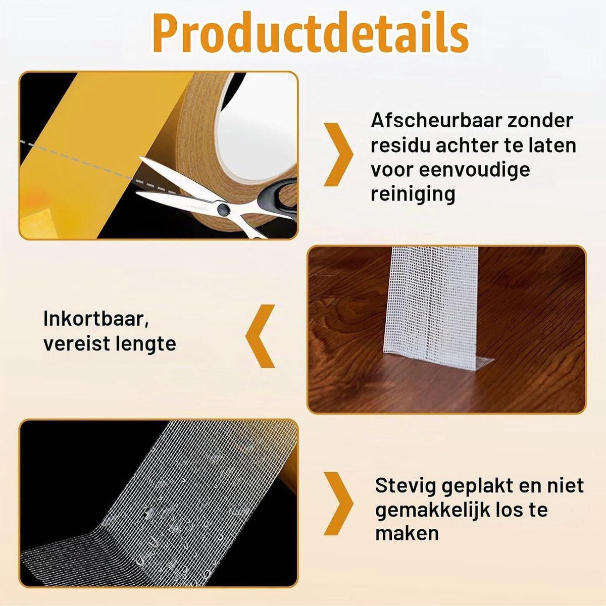 Dubbelzijdige textieltape voor naadloze afwerking, 1 inch x 10 meter, hittebestendig en ideaal voor kleding, gordijnen en tapijten