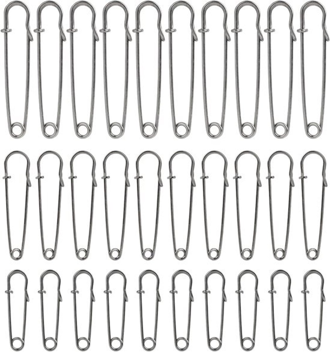 Veiligheidsspelden - Grote spelden - voor kleding bevestigen - robuust design - 30 stuks - zwart