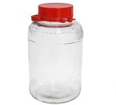 Kitchen & Go | Voedsel opslag container - Voorraadpot - glas - 8 liter - afsluitdop en hengsel - transparant